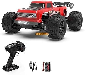 AKDC RC Cars for Adults High Speed 50KM/H, 1:16 Scale Large All Terrain RC Truck, 25+ Min 4WD Hobby Car with 2.4GHz Radio Remote Control, 4X4 Waterproof Off-Road Truck for Boys (Red - Red)