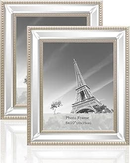 Meetart 8x10 2 Pack Mirror Photo Frames Sets for Wall Pictures Decor or Table Stand