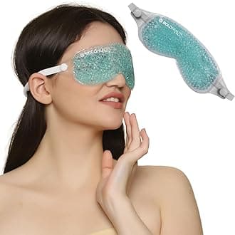 Eye Mask with Cooling Gel for Dark Circles, Dry Eyes, Cooling Eyes, Pain Relief, Redness, Eye Patches Eye Cooling Gel Pad Stretchable for Eye Relaxing, Sleeping for Women and Men - Blue