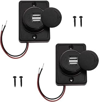 2pcs 3.1A Car Dual USB Charger Adapter 2 Port USB Charging Socket Charging Panel Mount 12V-24V for Mobile Phone Tablet Android Devices PDA GPS