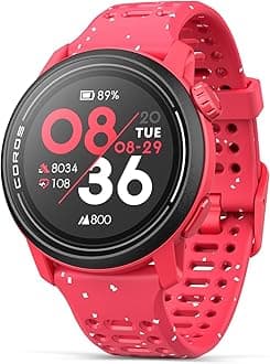 COROSPACE 3 Sport Watch GPS, Lightweight and Comfort, 17 Days Battery Life, Dual-Frequency GPS, Heart Rate, Navigation, Sleep Track, Training Plan, Run, Bike, and Ski (Red Silicone)