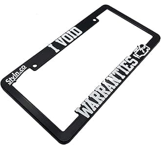 I Void Warranties License Plate Frame | Funny Racing Turbo Car Truck SUV JDM Tag Holder Japan Great Gift for Car Enthusiast