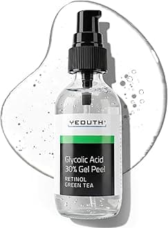 YEOUTH Glycolic Acid Peel for Face, At Home Exfoliator Aha 30% Glycolic Acid Face Peel with Retinol, Designed to Refresh & Smooth the Appearance of Skin 60ml