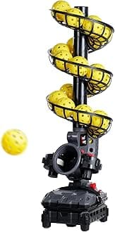 Furlihong 3802PBH Pickleball Machine, Adjustable Speed & Angles, Pickleball Launcher with Auto Swing Base, Powered by Power Bank/Batteries/AC Power, for All-Level Training