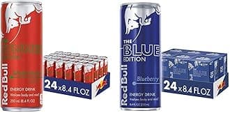 Red Bull Red Edition Watermelon and Blue Edition Blueberry Energy Drinks, 8.4 Fl Oz, 24 Cans