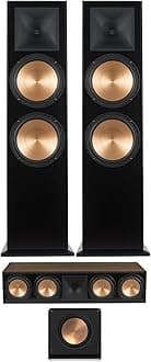 Klipsch RF-7 III Walnut Floorstanding Speaker Pair with a RC-64 III Walnut Center Channel Speaker and a RP-1600SW Subwoofer (2017)