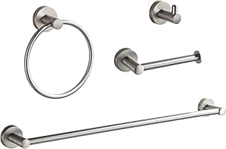 - BGL Bathroom Hardware Set Brushed Nickel 4-Pieces Bathroom Towel Rack 24 Inches Adjustable Bathroom Accessories Set