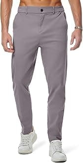 JMIERR Men's Chino Pants Casual Stretch Waist Tapered Trousers with Pockets
