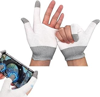 ELECDON E-Sports Gaming Gloves, Gaming Finger Sleeves, Anti-Sweat Breathable, Thumb Sleeves for Highly Sensitive Nano-Silver Fiber Material + Nylon, for PUBG Mobile Phone Games Accessories