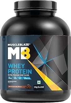 MuscleBlaze 100% Whey Protein, Ultra Premium Blend with Whey Protein Concentrate & Whey Protein Isolate, 25 g Protein per Scoop (Smooth Chocolate, 2 kg / 4.4 lb)