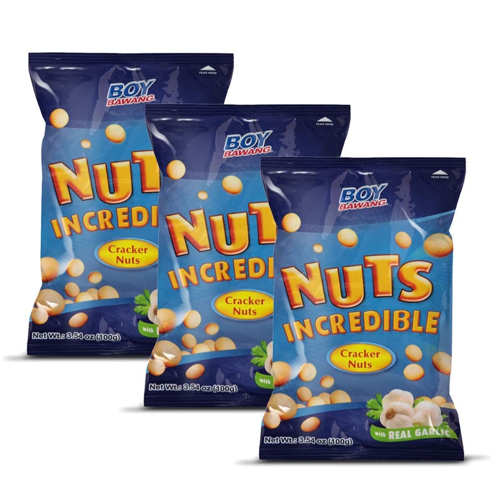 Boy Bawang Nut Incredible Cracker Nuts with Real Garlic Pack Three 3.54 Per Pack
