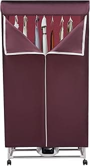 Clothes Dryer, 1200-1500W, Portable Travel Mini Dryer Machine with Screen Touch, Electric Dryer for Homes, Apartments, Dormitories, Caravans(Wine Red)