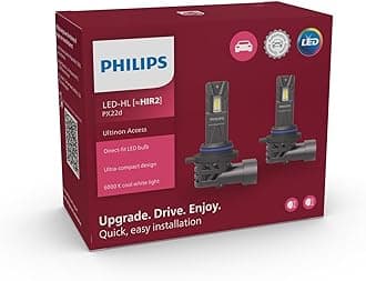 Philips Ultinon Access LED car headlight bulb (HIR2), ultra-compact direct-fit, 80%, 6.000K, set of 2