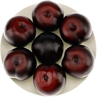 Gresorth 8pcs High Grade Fake Wine Red Brin Decoration Artificial Realistic Fruit Simulation for Home Party Holiday Christmas Display