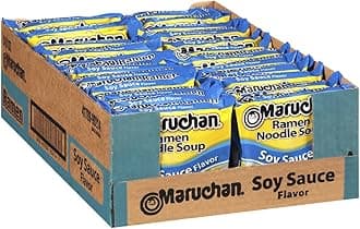 Maruchan Ramen Soy Sauce, Instant Ramen Noodles, Ready to Eat Meals, 3 Oz, 24 Count