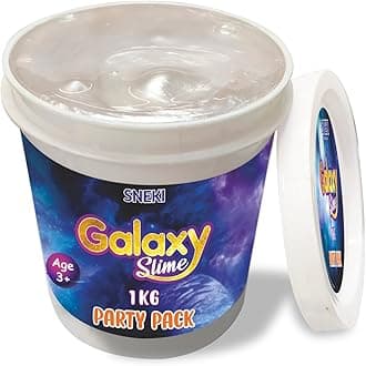 SNEKI (1 Kg) White Galaxy Slime for Kids DIY Fruit Scented Metallic Magic Toy Slimy Slime Gel Jelly Putty Art Toys Birthday Gift Box for Boys Girls 3 to 10 Years