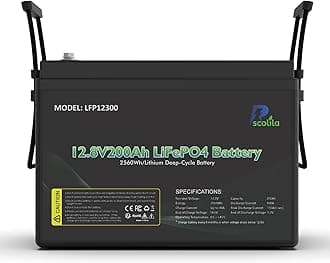 12V 200Ah LiFePO4 Battery, Built-in 100A BMS Rechargeable, 5000-15000 Cycles, 2560Wh for Trailer RV, Boats, Solar System, Trolling Motors, Energy Storage