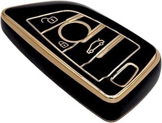 KMH TPU Gold Car Key Cover Compatible with BMW Blade Smart Key case