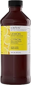 Lorann Oils Lemon Bakery Emulsion: Tangy Lemon Essence, Perfect for Amplifying Citrus Tones in Cakes, Cookies & Desserts, Gluten-Free, Keto-Friendly, Lemon Extract Alternative Essential