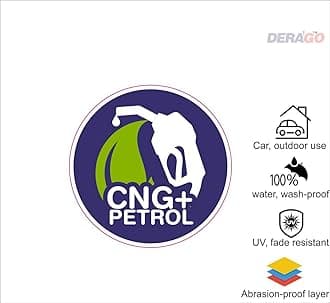 CNG Petrol Blue Fuel lid Sticker Reflective Weatherproof Laminated Sticker by pilot18
