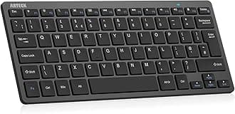 Ultra-Slim Bluetooth Keyboard Compatible with iPad 10.2-inch/Air/ 9.7-inch/Pro/Mini, iPhone and Other Bluetooth Enabled Devices Including iOS, Android, Windows, Black