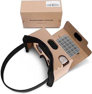 Google Cardboard,Topmaxions 3D VR Virtual Reality DIY VR Headset for 3D Movies and Games Compatible with Android & Apple Up to 6 Inch Easy Setup Machine