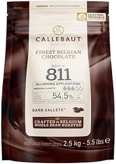 Callebaut Belgian Dark Glazed Chocolate Half-Bitter Callets, 54.5% - 5.5 Pounds