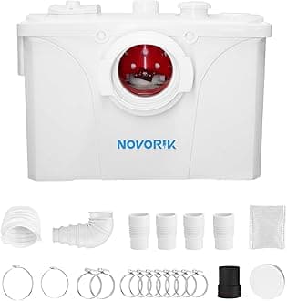 - NOVORIK 700W Macerator Pump, Macerating Toilet System Pump, Sink Pump for Basement Upflush System Kitchen, Sink, Shower, Bathtub, Laundry Waste Water Disposal (700W)