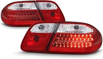 ACANII - For 1996-2002 Mercede-Benz W210 E300 E320 E430 E55 Red Clear LED Tail Lights Brake Lamps Pair Set Left+Right