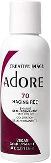 Adore Semi-Permanent Haircolor #070 Raging Red 4 Ounce (118ml) (6 Pack)
