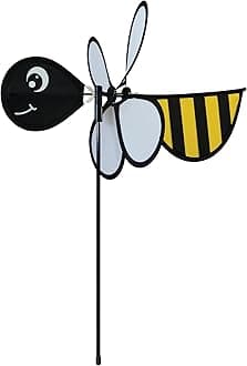 In the Breeze 2801 — Baby Bee Ground Spinner — Small Wind Spinner for Gardens, Planters, Flower Pots, Yards