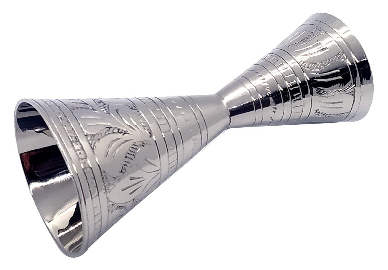 EPNS with Chrome Coating Peg Measure, 30 ml / 60 ml, EPNS, Alluring Engraving