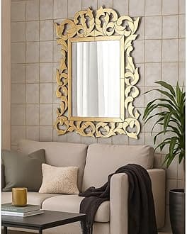 VENETIAN IMAGE Gold Ornate Wall Mirror for Living Room Decor Luxury Large Decorative Mirror Frame, Modern Classic Home Accent Large