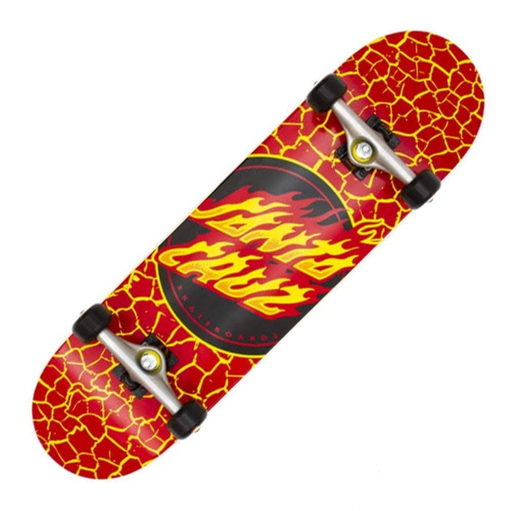 Santa Cruz Skateboards Complete Flame Dot Red 8.25" x 31.5" Assembled