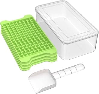 Mini Ice Cube Tray for Freezer: FDDBI Small Ice Trays for Freezer with Bin - 135×4PCS Easy Release Nugget Ice Tray - Crushed Ice Tray with Ice Container