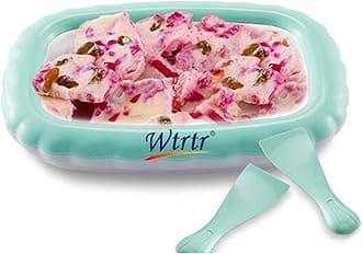 Ice Cream Roller Maker，Ice Cream Roll Dessert at Home，Ice Plate Ice Cream Roller Plate Anti-Griddle Pan with 2 Spatulas Easy Homemade Rolled Ice Cream, Frozen Treat Maker (Pink)