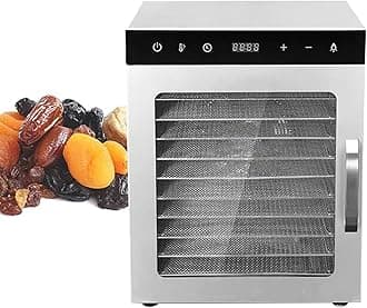 1000W Commercial Freeze Dryer, 10/12 Layers Food Dehydrator, Timing: 0-24 H, Temperature: 86℉~194℉, Electric Drying Fruits Machine for Vegetables, Meat, Seafood,10Layer
