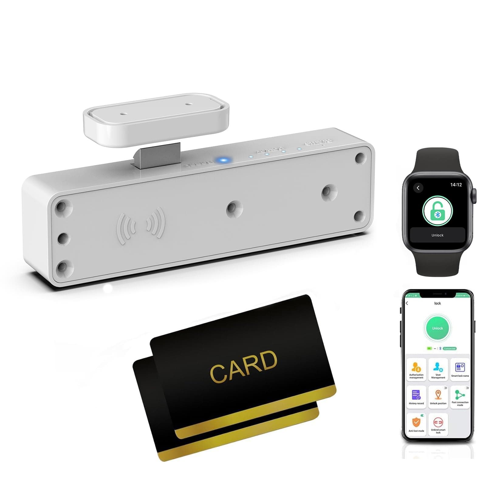 eLinkSmart Electronic Cabinet Lock RFID NFC Bluetooth App Hidden Child Lock for Camouflage Liquor Pantry Drawer Cabinet