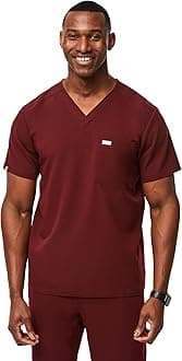 FIGS Leon Scrub Top for Men – 3 Pockets, Tailored Fit, Modern V-Neck, 4-Way Stretch, Moisture-Wicking