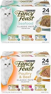 Grain Free Pate Wet Cat Food Variety Pack, Seafood Classic Pate Collection and Poultry & Beef Collection