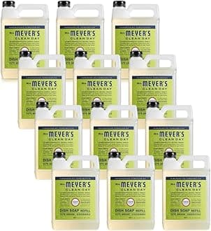Mrs. MEYER'S Clean Day Liquid Dish Soap Refill, Lemon Verbena, 48 Fl Oz. (Pack of 12)
