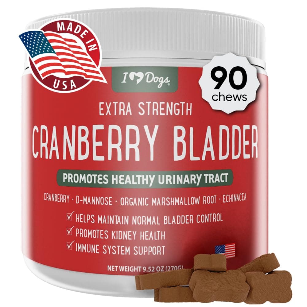 Extra Strength Urinary, Bladder, & Kidney Support for Dogs – Cranberry, D-Mannose & Echinacea Helps Maintain Urinary Tract Health, Strengthens Weak & Incontinent Bladder