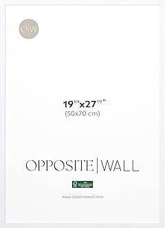 Opposite Wall - 50x70 cm - White Solid Wood Picture Frame - Lightweight, Versatile & Shatterproof - Wall Hanging Photo or Poster Frame - Wall Decor for Office, Gallery & Home, 19 3/4 x 27 1/2 in