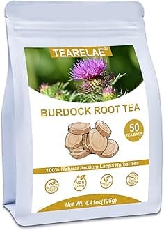 TEARELAE - Burdock Root Tea - 2.5g x 50 Count Burdock Root Tea Bags - Premium Arctium Lappa Herbal Teabag - Caffeine-Free, Non-GMO