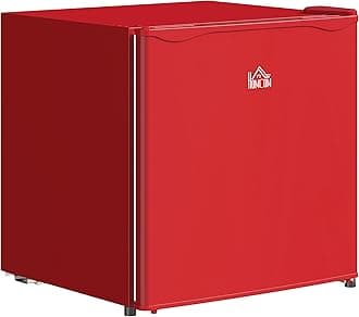Mini Freezer Countertop, 1.1 Cu.Ft Compact Upright Freezer with Removable Shelves, Reversible Door for Home, Dorm, Apartment and Office, Red