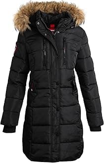 Womens Long Puffer Coat - Heavyweight Wind Water Resistant Faux Fur Hood Parka Winter Jackets for Women