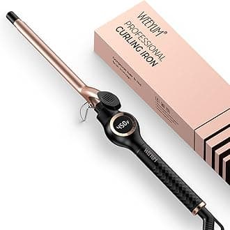 Small Curling Iron 1/2 Inch Barrel, Tiny Curling Wand for Short Hair, Ceramic Tourmaline Hair Curling Iron Double Voltage(100-240V)