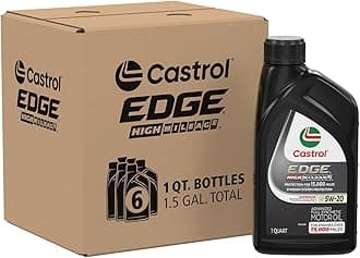 EDGE High Mileage 5W-20 Advanced Full Synthetic Motor Oil, 1 Quart, Pack of 6