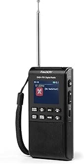 Raddy RD939 Portable DAB/DAB+ FM Radio with BT 5.3, 5W Speaker, 2'' Large Screen, USB-C powered & 1200mAh battery, Alarm Clock, TF/USB Playback, Auto Scan, Headphone Jack, Black