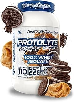VMI Sports Protolyte 100% Whey Isolate Protein Powder, Peanut Butter Cookies & Cream, 1.63Lb, With Amino Acids, Electrolytes, Enzymes, High Protein, Lactose Free, Low Sugar
